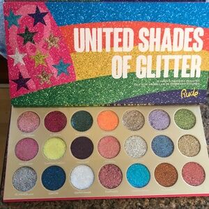 RUDE United States Of Glitter Eyeshadow Pallet NWOT